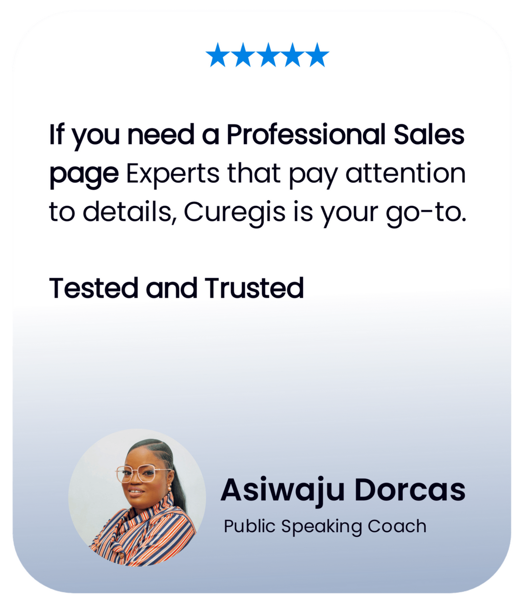 The Sales page worked more than I had imagined. I ran ads and had up to 50% conversions. The page gave us authority, made me speak less, save time and yet make more money. (Chioma Ezugwu 🇳🇬)