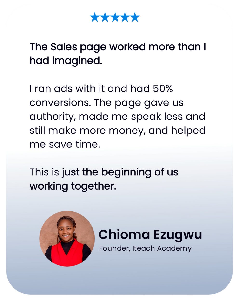 The Curegis team stepped in and helped me do such phenomenal work on my website, sales pages and email automations that helped me land my first coaching clients. I am happy to recommend them to other visionary coaches. (Ugonne Ann 🇨🇳)