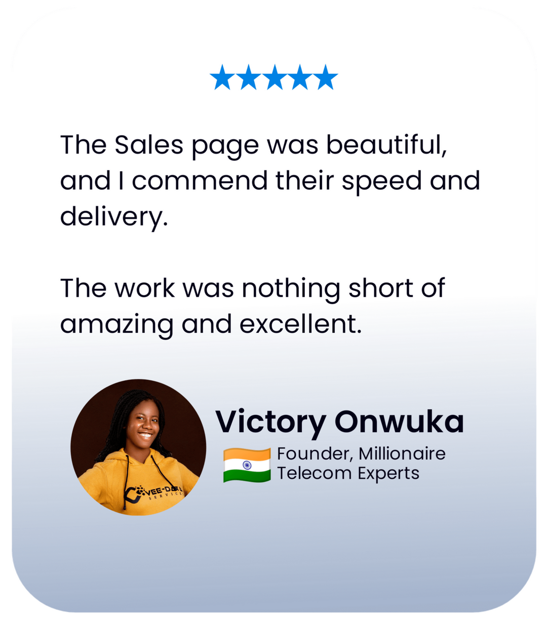 I love Everything about the website. I appreciate the professionalism that was put into it. It captured everything I represent, and is just perfect and amazing. I love, love it. (John UC Favour 🇳🇬)